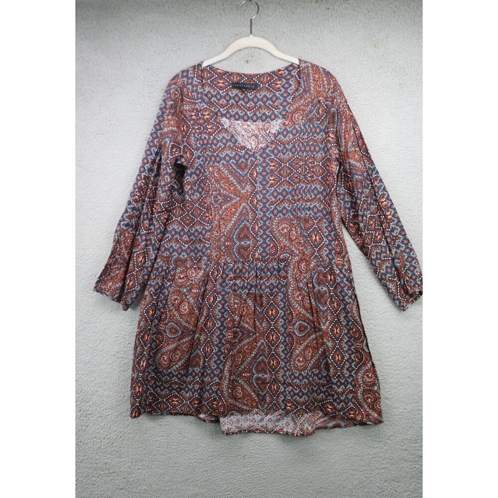 Sanctuary Long Puff Sleeve Hi Lo Dress-Size Small-Pockets-BOHO-Pintuck-Oversized
